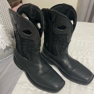 Like new Double H Phantom Rider Square Toe Black work Boots 10.5D